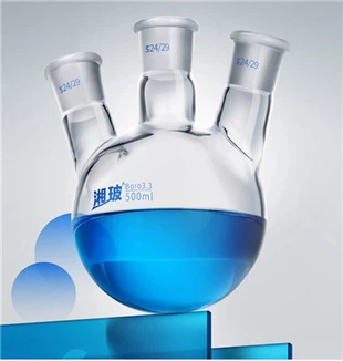 БКМАМ најпродаванија лабораторијска боросиликатна стаклена посуда за кључање са три грла и округлог дна